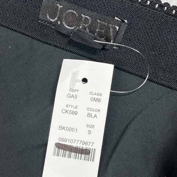 J Crew Gwen Lace Trim Slip Skirt in Linen Womens Small Black Mini Pull On - Picture 6 of 8